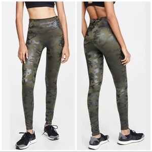 SPANX Faux Leather Camo Leggings L